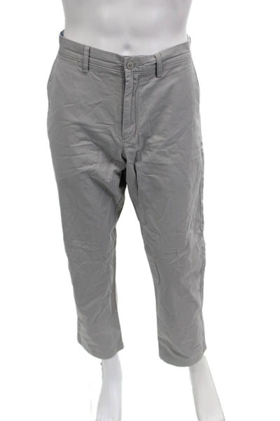 J Crew Mens Cropped Chino Pants Gray 100% Cotton Button Size 33