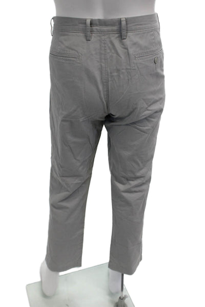 J Crew Mens Cropped Chino Pants Gray 100% Cotton Button Size 33