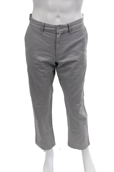 J Crew Mens Cropped Chino Pants Gray Cotton Size 33