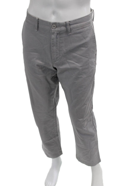 J Crew Mens Cropped Chino Pants Gray Cotton Size 33