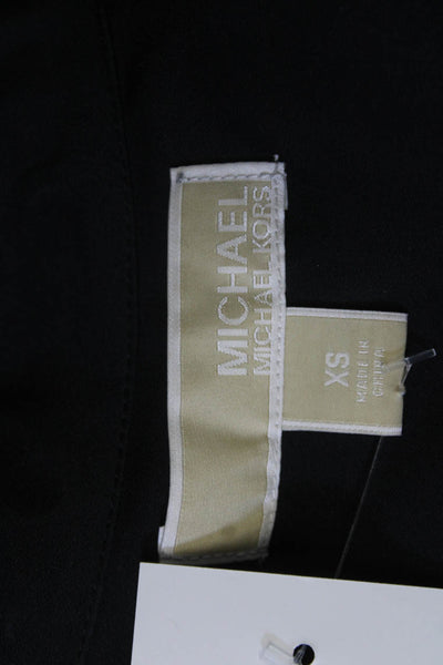 Michael Michael Kors Womens Black Long Sleeve Solid Polyester Blouse Size XS