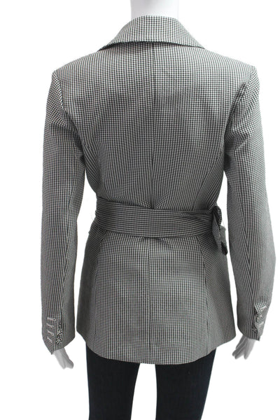 C/MEO Collective Womens Check Print Double Breast Buttoned Blazer Black Size XS