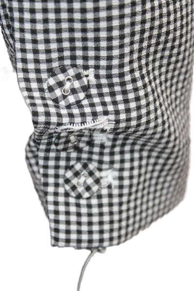 C/MEO Collective Womens Check Print Double Breast Buttoned Blazer Black Size XS