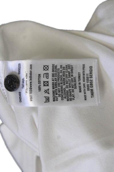 Ted Baker Mens Collared Cotton Polo Short Sleeve White Size 4