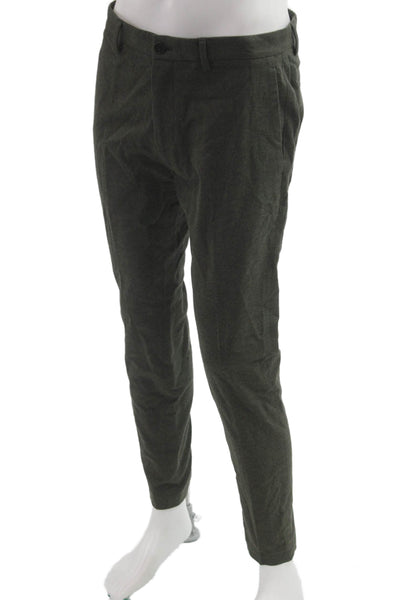 Theory Mens Chino Dress Pants Green 99% Cotton Button Size 32