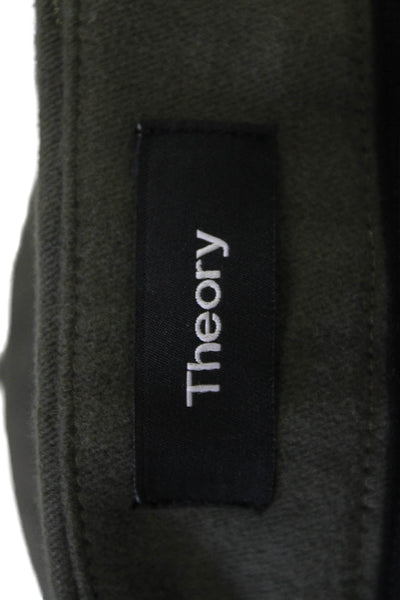 Theory Mens Chinos Green Cotton Stretch Button Fly Size 32