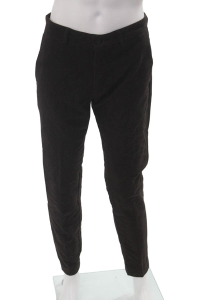Theory Mens Dress Pants Black Cotton Stretch Button Size 32