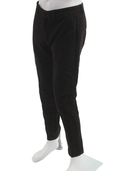 Theory Mens Dress Pants Black Cotton Stretch Button Size 32