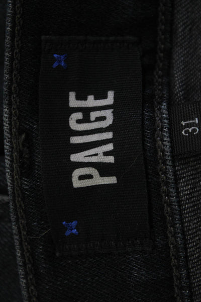 Paige Black Label Mens Skinny Dark Blue Jeans Button Fly Size 31