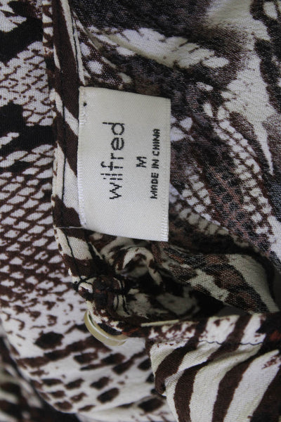Wilfred Women Maxi T-Shirt Dress Beige Animal Print Short Sleeve Size M