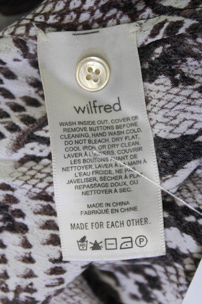 Wilfred Women Maxi T-Shirt Dress Beige Animal Print Short Sleeve Size M