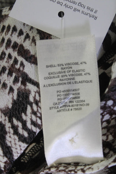 Wilfred Women Maxi T-Shirt Dress Beige Animal Print Short Sleeve Size M