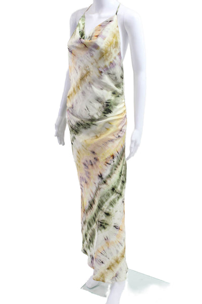 Zara Womens Green Maxi Slip Dress Sleeveless Boho Polyester Blend Size L