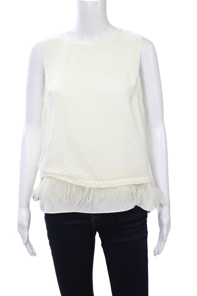 Sara Campbell Womens Sleeveless Polka Dot Round Neck Polyester Blouse Size 8