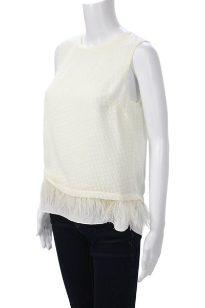 Sara Campbell Womens Sleeveless Polka Dot Round Neck Polyester Blouse Size 8