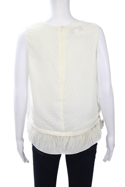 Sara Campbell Womens Sleeveless Polka Dot Round Neck Polyester Blouse Size 8