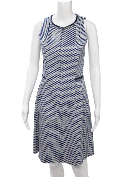 Sara Campbell Women A-Line Tank Dress Blue Argyle 97% Cotton Size 2