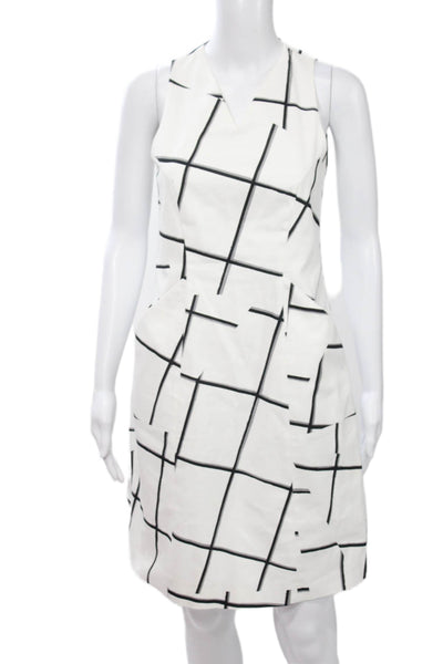 Tomas Maier Womens Sheath Dress Black V Neck Sleeveless Cotton Elastane Size 0