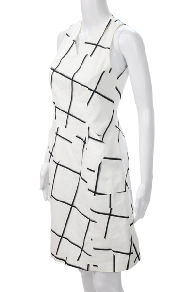 Tomas Maier Womens Sheath Dress Black V Neck Sleeveless Cotton Elastane Size 0