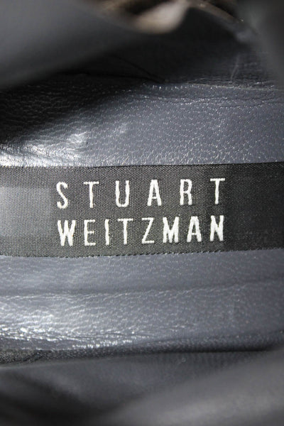Stuart Weitzman Womens Leather Zippered High Heeled Ankle Boots Black Size 9