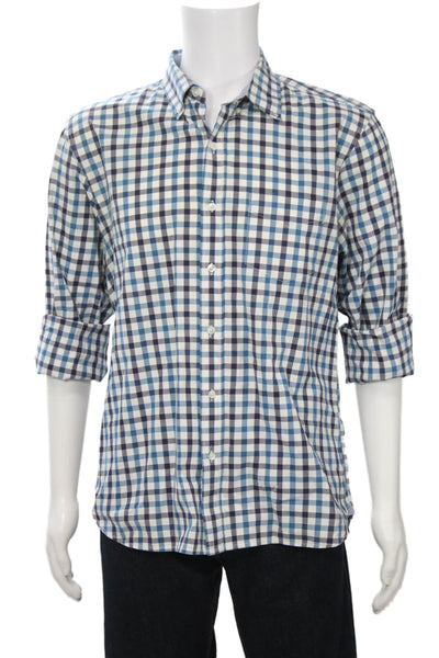 Bonobos Mens Button-Down Check Cotton Dress Shirt Long Sleeve Size L