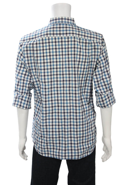 Bonobos Mens Button-Down Check Cotton Dress Shirt Long Sleeve Size L