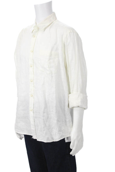 J Crew Mens Button-Down Plaid Dress Shirt Blue 100% Cotton Long Sleeve Size L
