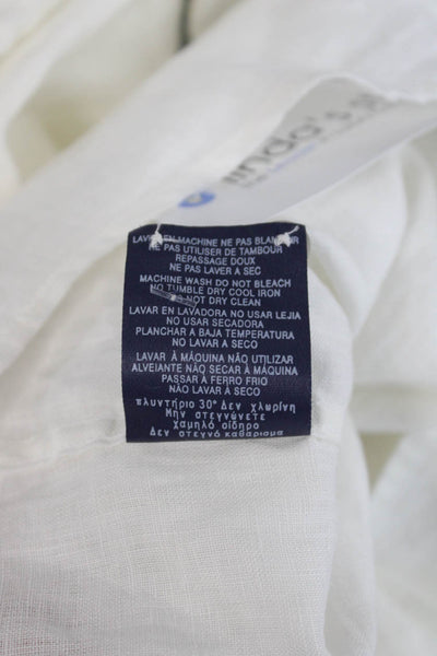 Vilebrequin Mens Linen Button Down Shirt White Size Extra Extra Large