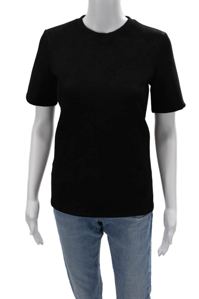 Zara Womens Basic Black Short Sleeve Crew Neck Polyester T-Shirt Size S