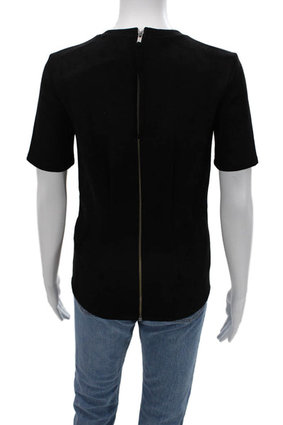 Zara Womens Basic Black Short Sleeve Crew Neck Polyester T-Shirt Size S