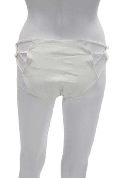 Sauvage California Womens White Nylon Blend Solid Swim Bottoms Size L