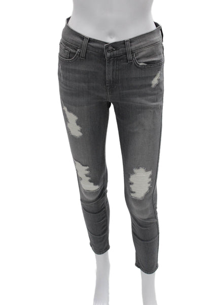 7 For All Mankind Womens Gray Ankle Jeans Size 26