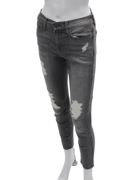 7 For All Mankind Womens Gray Ankle Jeans Size 26