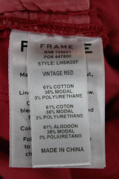 Frame Denim Womens Red High Rise Ankle Cropped Jeans Size 27