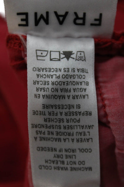 Frame Denim Womens Red High Rise Ankle Cropped Jeans Size 27