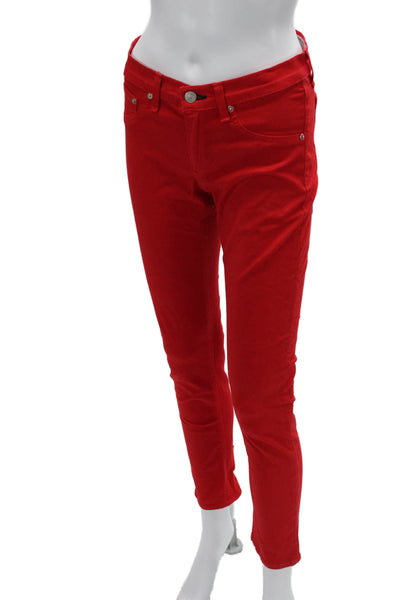 Rag & Bone Jean Women Ankle Cropped Red Mid Rise Jeans Size 27