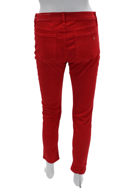 Rag & Bone Jean Women Ankle Cropped Red Mid Rise Jeans Size 27