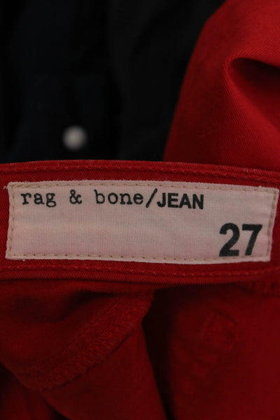 Rag & Bone Jean Women Ankle Cropped Red Mid Rise Jeans Size 27