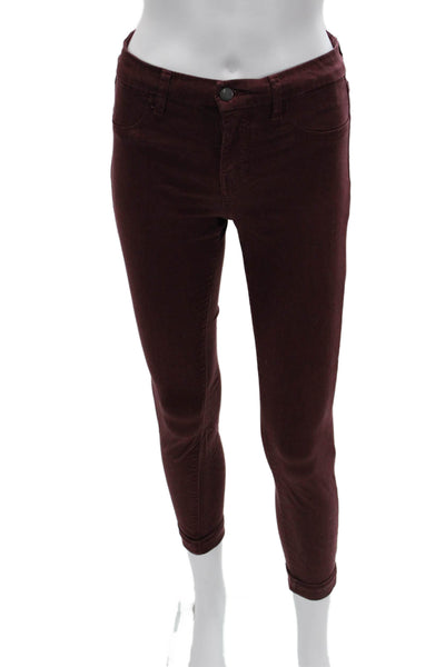 J Brand Womens Ankle Cropped Jeggings Brown Mid Rise Size 26