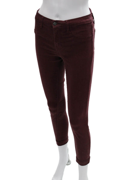 J Brand Womens Ankle Cropped Jeggings Brown Mid Rise Size 26