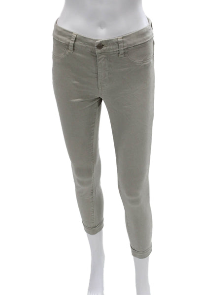 J Brand Women Ankle Cropped Pants Gray Mid Rise Size 26