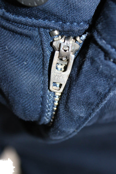 L Agence Womens High Rise Cropped Ankle Jeans Dark Blue Designer Size 27