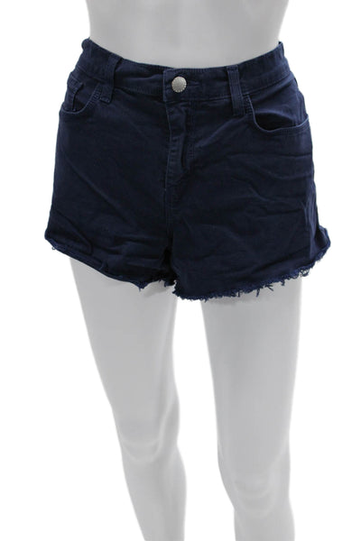 L Agence Unisex Dark Blue Cotton Spandex Shorts Size 27