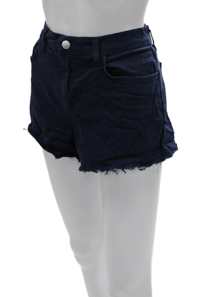 L Agence Unisex Dark Blue Cotton Spandex Shorts Size 27