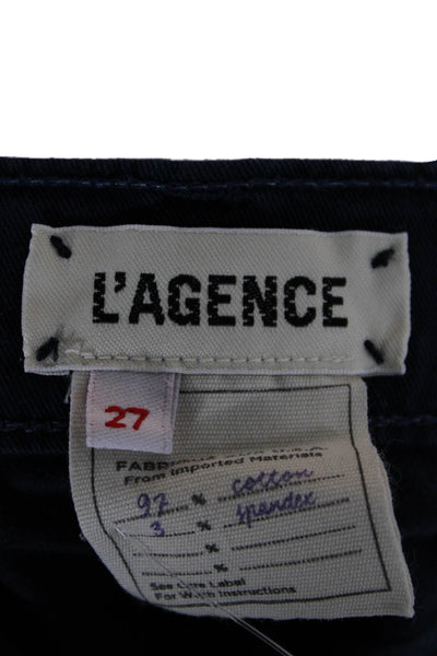 L Agence Unisex Dark Blue Cotton Spandex Shorts Size 27