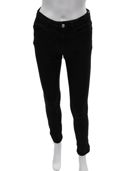 Zara Women Skinny Jeggings Black 100% Cotton Mid Rise Size 4