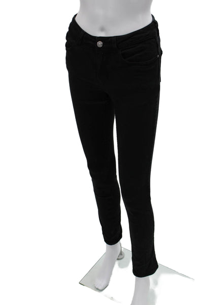 Zara Women Skinny Jeggings Black 100% Cotton Mid Rise Size 4