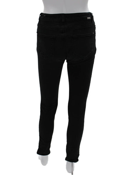 Zara Women Skinny Jeggings Black 100% Cotton Mid Rise Size 4