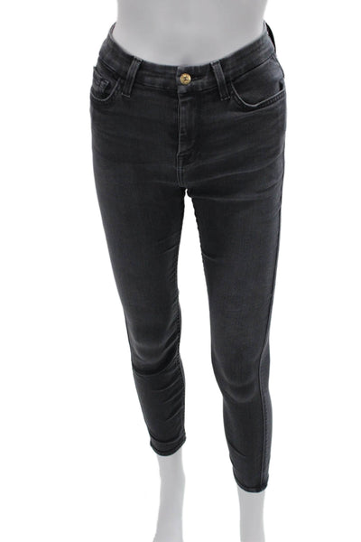7 For All Mankind Women Ankle Skinny Dark Gray Jeans Size 26