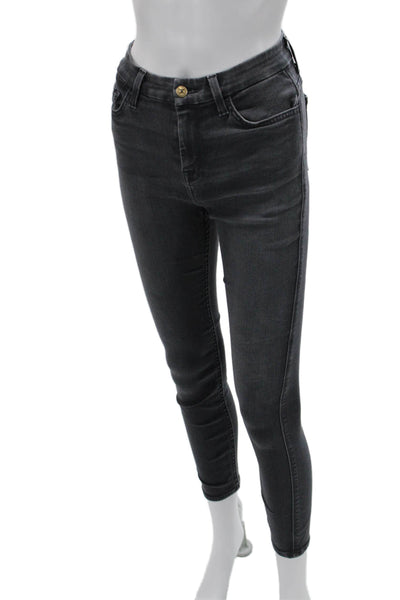 7 For All Mankind Women Ankle Skinny Dark Gray Jeans Size 26